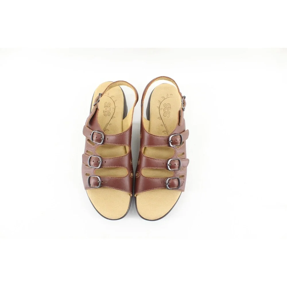 SAS Mystic Tripad Comfort Brown Leather Sandals Women's Size 8.5 N‎